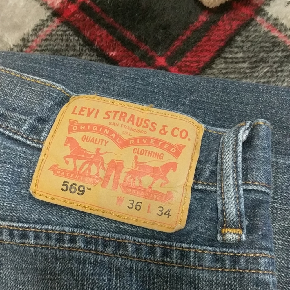 Men's Levi 569 Stone Washed 36X34